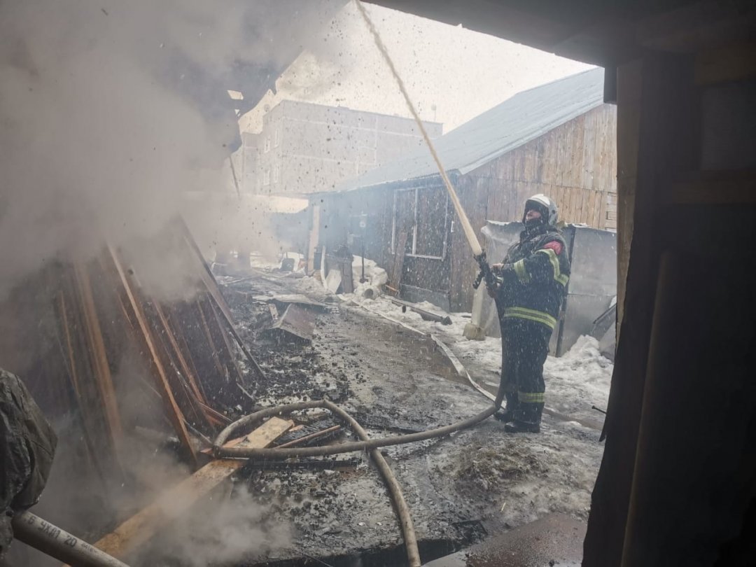 Пожар в хозяйственной постройке в городском округе Талдомский