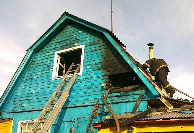 Пожар в садовом доме в городском округе Талдомский